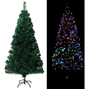 The Living Store Arbre de Noël artificiel avec support Vert 150 cm Fib... pas cher