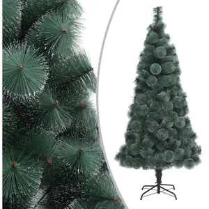 The Living Store Arbre de Noël artificiel avec support Vert 210cm PET pas cher