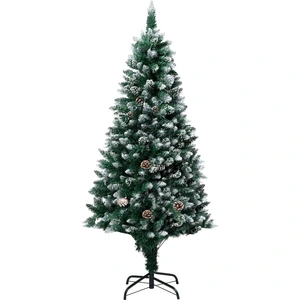 The Living Store Sapin de Noël artificiel avec cônes et neige 180 cm pas cher