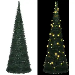 The Living Store Arbre de Noël artificiel Pop-up avec LED Vert 180 cm pas cher