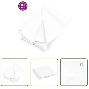 The Living Store Bâche de protection 180 g/m² 8x8 m Blanc HDPE pas cher