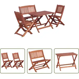 Dakota Fields - The Living Store Ensemble à manger d'extérieur 4 pcs pour enfants Eucalyptus - Meubles De Jardin Enfant - Salon De Jardin Pliable pas cher