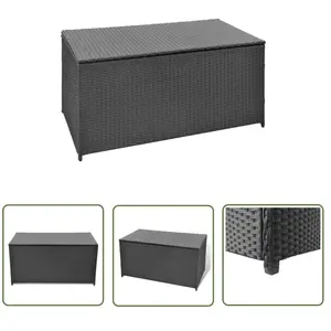 The Living Store - Boîte de rangement de jardin noir 120x50x60 cm rési... pas cher