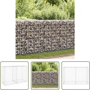 The Living Store - Mur en gabion avec couvercles Acier galvanisé 150x60x100 cm - Mur En Gabion - Cloture Metallique - Barrieres Exterieur - Souteneur pas cher