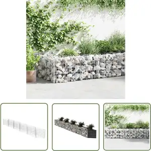Abcrital - Panier de gabion Acier galvanisé 300x30x50 cm - The Living Store - Argent