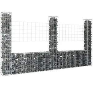 The Living Store Panier à gabion en forme de U avec 3 colonnes en fer ... pas cher