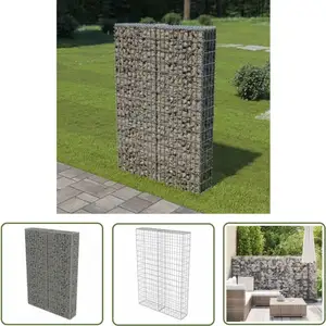Mur à gabion avec couvercles Acier galvanisé 100 x 20 x 150 cm - The Living Store - Argent pas cher
