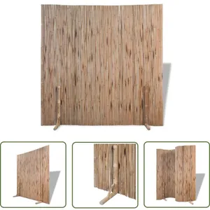 The Living Store Clôture Bambou 180x170 cm - Clôture En Bambou - Séparation Pièce - Décoration Murale - Panneau De Cloison - Clôture Pliable pas cher