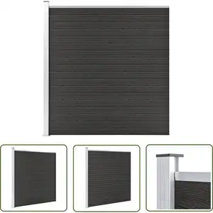 The Living Store Clôture de jardin wpc 175x186 cm Gris - Clôture Jardin - Clôture Résidentielle - Clôture wpc - Clôture Composite - Clôture GriseVendu parkaufland