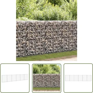 The Living Store Mur en gabion avec couvercles Acier galvanisé 300x30x100 cm - Mur De Soutènement - Gabion - Clôture - Jardin - Décoration ExtérieurVendu parkaufland