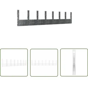 The Living Store Panier de gabion en forme de u avec 8 poteaux Fer 860x20x200 cm - Panneau De Cloture - Clôture Rigide - Mur De Soutènement - Gabion - Jardinerie pas cher