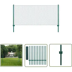 Clôture en grillage métallique avec poteaux Acier 25x0,75m Vert - Clôture Métal - Clôture Rigide - Clôture Jardin - Clôture Poule - Clôture Chien pas cher