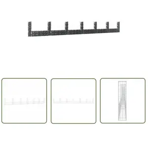 Panier de gabion en forme de u avec 7 poteaux Fer 740x20x100 cm - Pann... pas cher