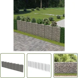 The Living Store Mur en gabions Acier galvanisé 450×30×100 cm