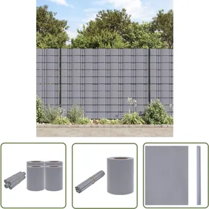 Crans d'intimité de jardin 4 pcs pvc 35x0,19 m Gris clair mat - Écran D'intimité Jardin - Clôture Pvc - Barrière De Confidentialité - Brise Vent pas cher