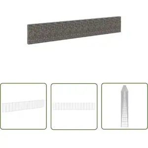The Living Store - Mur en gabion avec couvercles Acier galvanisé 900x30x150 cm Argent pas cher