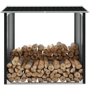 The Living Store - Abri de stockage à bois Acier galvanisé 172x91x154c... pas cher