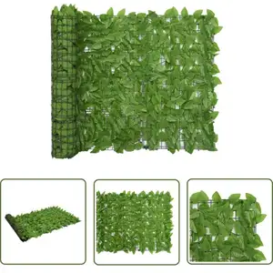 Écran de balcon avec feuilles vert 400x100 cm - The Living Store