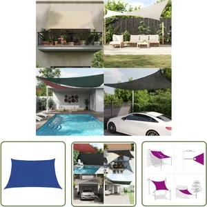 Doc&et² - The Living Store Voile d'ombrage 160 g/m² Bleu 3/4x2 m pehd - Parasol - Voile D'ombrage - Parasol Rectangulaire - Parasol Bleu - Parasol pas cher