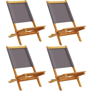 vidaXL Chaises de jardin pliantes lot de 4 tissu et bois massif