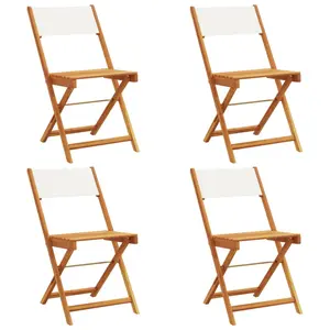 Comparateur de prix : vidaXL Chaises de jardin pliantes lot de 4 tissu et bois massif