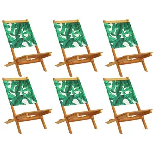 Comparateur de prix : vidaXL Chaises de jardin pliantes lot de 6 vert tissu et bois massif