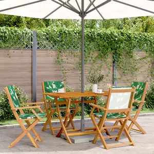 Comparateur de prix : vidaXL Chaises de jardin pliantes lot de 4 vert tissu et bois massif