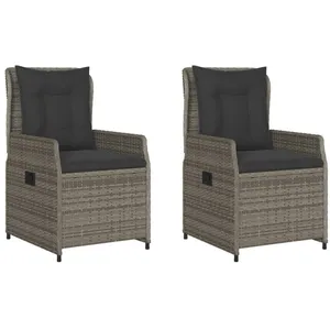 Comparateur de prix : vidaXL Chaises inclinables de jardin lot de 2 gris résine tressée