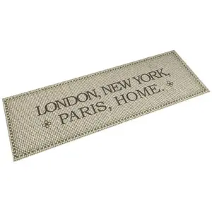vidaXL Tapis de cuisine lavable imprimé Home capitales 60x180 cm pas cher