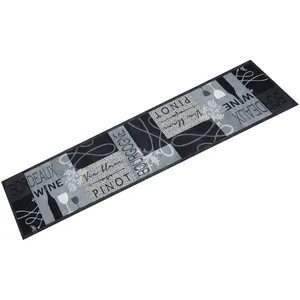 Comparateur de prix : vidaXL Tapis de cuisine lavable imprimé Wine gris 60x300 cm velours