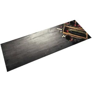 vidaXL Tapis de cuisine lavable bouteille de vin 45x150 cm velours pas cher