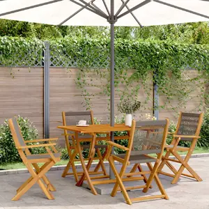 vidaXL Chaises pliables de jardin 4 pcs gris bois d'acacia massif pas cher