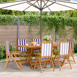 vidaXL Chaises inclinables de jardin lot de 6 tissu et bois massif pas cher
