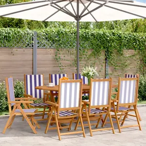 Comparateur de prix : vidaXL Chaises inclinables de jardin lot de 8 tissu et bois massif