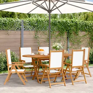 vidaXL Chaises inclinables de jardin lot de 6 tissu et bois massif pas cher