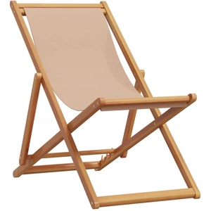 Comparateur de prix : vidaXL Chaises de plage pliantes lot de 2 taupe tissu et bois massif
