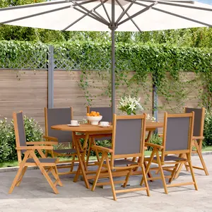 Comparateur de prix : vidaXL Chaises inclinables de jardin lot de 6 tissu et bois massif
