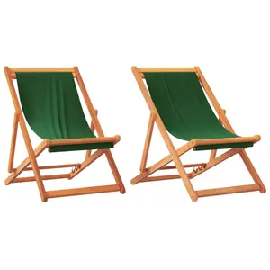 Comparateur de prix : vidaXL Chaises de plage pliables lot de 2 vert tissu
