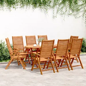 vidaXL Chaises inclinables de jardin lot de 8 bois massif acacia pas cher