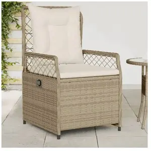 Comparateur de prix : vidaXL Chaises inclinables de jardin lot de 2 beige résine tressée