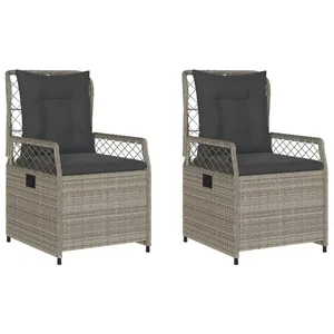 Comparateur de prix : vidaXL Chaises inclinables de jardin lot de2 gris clair résine tressée