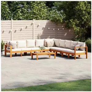 vidaXL Salon de jardin avec coussins 6 pcs bois d'acacia solide pas cher