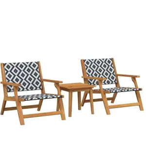 Lot de 3 chaise vidaxl H. 73 cm non pliable exterieur en acacia noir pas cher