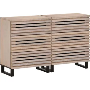 Comparateur de prix : vidaXL Buffets 2 pcs 60x34x75 cm bois massif de manguier