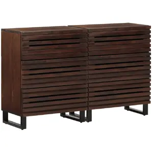 vidaXL Buffets 2 pcs 60x34x75 cm bois massif de manguierVendu parcarrefour