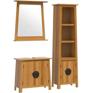 Comparateur de prix : vidaXL Ensemble de meubles de salle de bain 3 pcs bois de pin massif