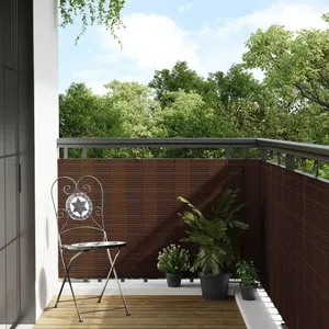 Comparateur de prix : vidaXL Paravent de balcon brun et noir 600x80 cm résine tressée