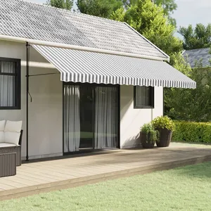 Comparateur de prix : vidaXL Tissu de remplacement de cantonnière d’auvent anthracite blanc