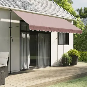 vidaXL Tissu de remplacement de cantonnière d’auvent rayure marron pas cher