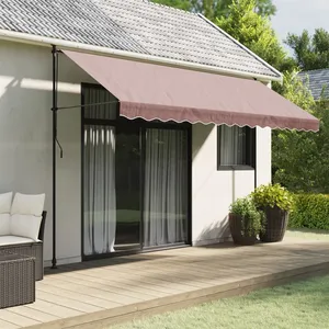 Comparateur de prix : vidaXL Tissu de remplacement de cantonnière d’auvent rayure marron 4 m